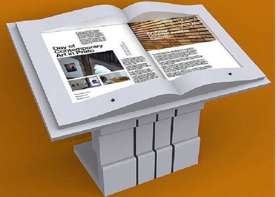 46 Inch Book Design Digital Kiosks Touch Screen X86 System Long Lifetime