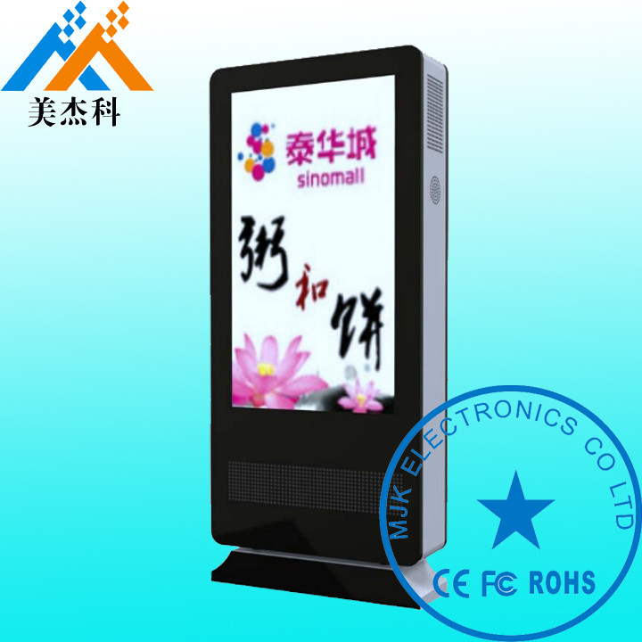 Rustproof HD Floor Standing window digital signage Outdoor With Wheels For Supermarket