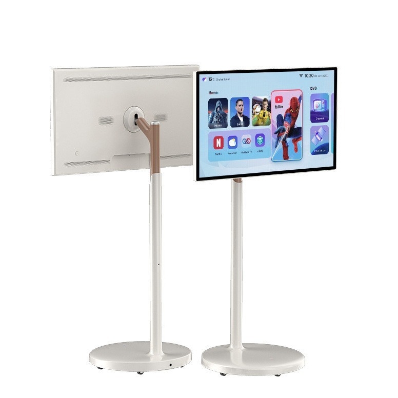 High quality 27 inch smart Fitness Exercise portable TV touch screen android systems rechargeable wireless standing