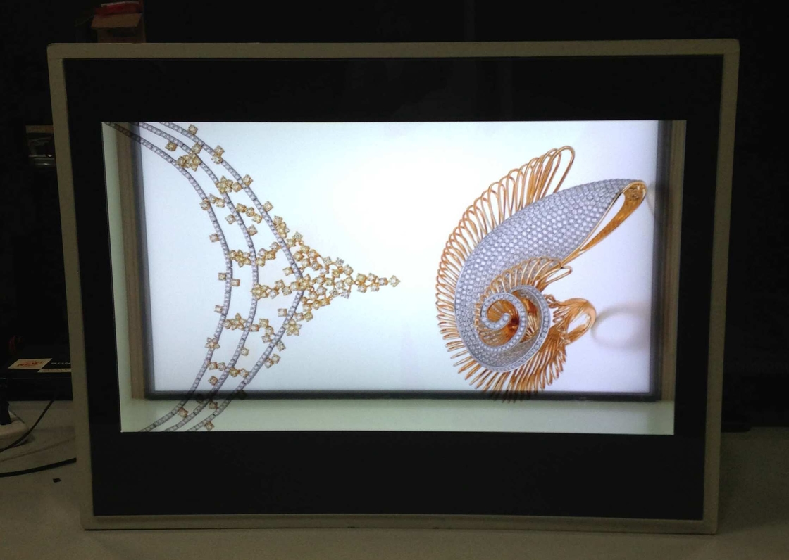 Commercial 22inch Transparent LCD Display Advertisng Screen With Dynamic Video