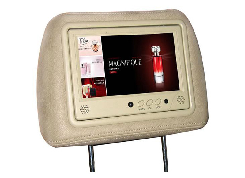 Remote control Car Seat LCD Screen Player With IR Sensor , Memory Card Insert