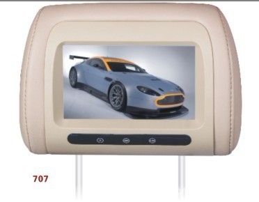 High Resolution 7" Car Seat LCD Screen Advertising Display USB MPEG4