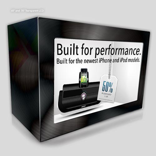Indoor 32 Inch Transparent LCD Display With Background Music , XVID GIF PNG