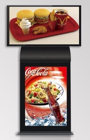 55 Inch Double Screen Kiosk LCD Digital Signage Display With Multi-Point Touch Panel