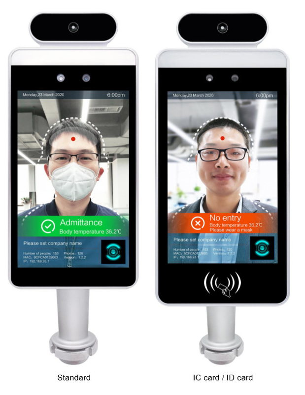 Temperature Measuremen Facial Recognition Thermometer Time Recording Access Control Device