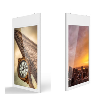 Shockproof 43" Hanging LCD Window Display 0.8mm Bezel