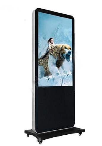 Indoor / Outdoor Advertising Floor Standing 42" Touch Screen With Wheels