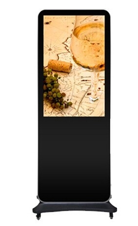 Indoor / Outdoor Advertising Floor Standing 42" Touch Screen With Wheels