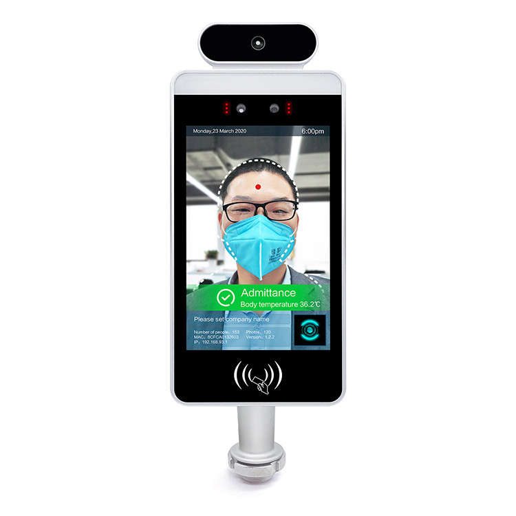 AI Smart Body Non Contact Face Recognition Camera Scanner 8 Inch IPS LCD Screen