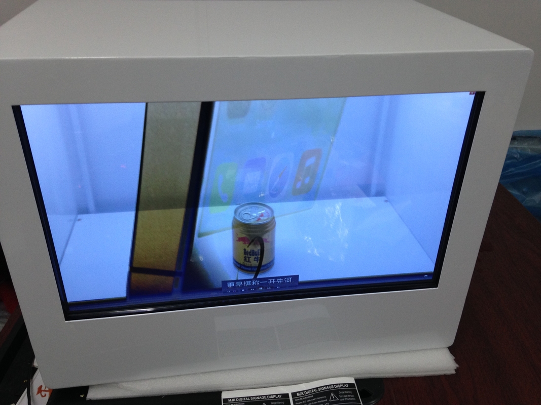 Metal Showcase Transparent free standing digital signage USB Port