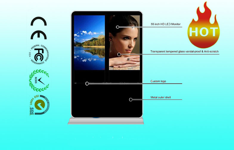 Double Screens Advertising Digital Signage Display ,  46 Inch , Floor Standing